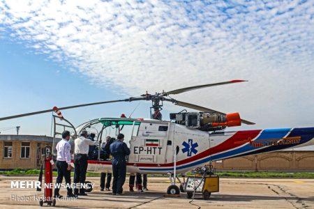 انتقال مصدومان تصادف عماره با بالگرد از چذابه به اهواز /امدادرسانی به زائران گرمازده در چذابه