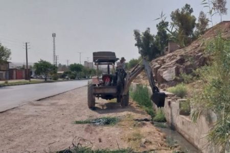 لایروبی محور اصلی نفتک به ریل‌وی به همت شهرداری مسجدسلیمان