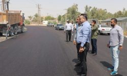 بازدید شهردار مسجدسلیمان از روند اجرای آسفالت بلوار گلف به بی‌ بی یان