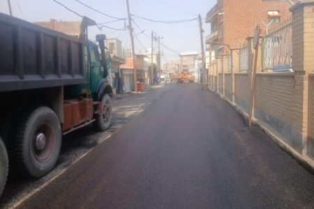 بهسازی و آسفالت معابر اطراف مسجد جامع منطقه نمره یک توسط شهرداری مسجدسلیمان